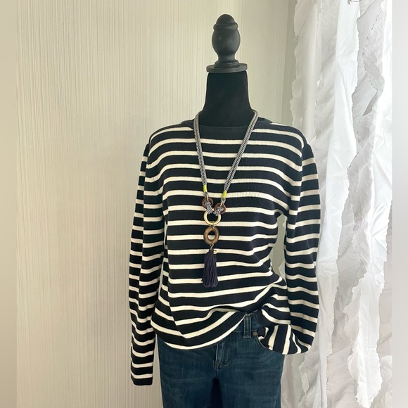 Tommy Hilfiger Blue and White Striped Sweater - Picture 1 of 6